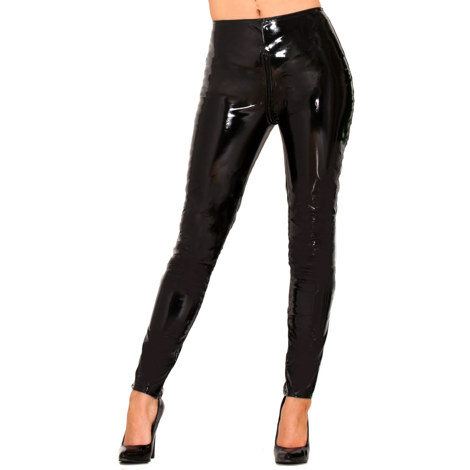 PVC Zip Through Jeans