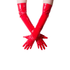 Vibrant red PVC long gloves from Dark Kulture, made from high-quality durable vinyl with a high-shine liquid look.