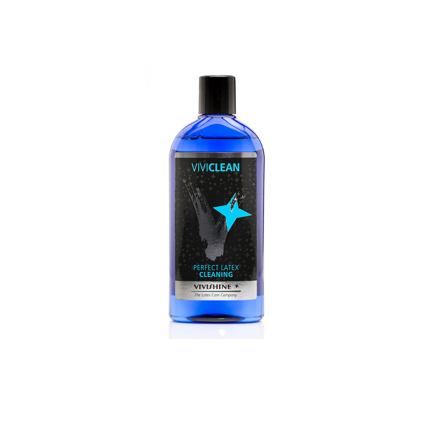 Viviclean Latex Cleaner 250ml bottle, an intensive and skin-friendly washing lotion for latex clothing by Dark Kulture.