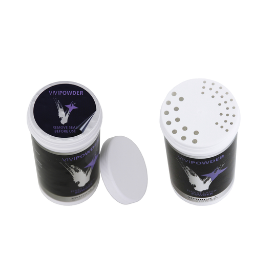 A 220g container of pure white talcum powder used as a hypoallergenic dry dressing aid to provide a comfortable, non-liquid fit for Dark Kulture rubber apparel.
